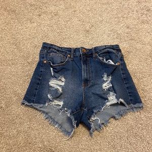 Kendall + Kylie high waisted jean shorts